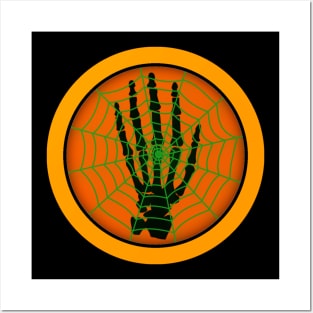 Webbed Skeleton Hand Posters and Art